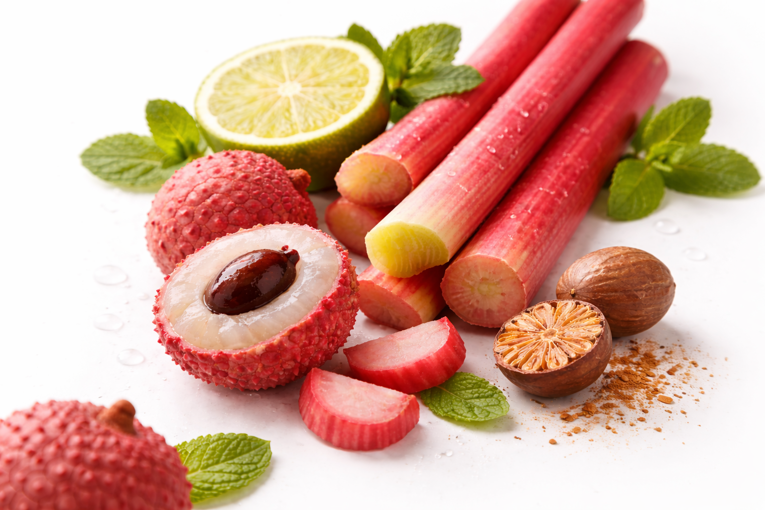 Hlava vůně: liči, rebarbora a bergamot